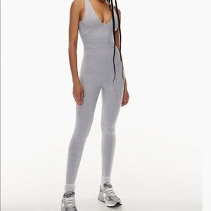 Black Soft Contour V-Neck Jumpsuit- XXS